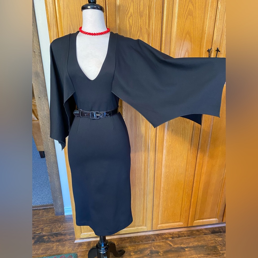 CREATURE OF THE NIGHT WIGGLE BAT PINUP FITTED SPOOKY LBD GOTH DRESS NWT - Picture 6 of 10